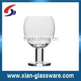 Promotional wholesale clear cheap thick stem wine glass