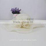 2015 New Style Women Wide Brim Flower Sinamay Hat In Different Color thumbnail-3