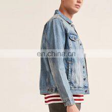 Wholesale China Suppliers New Design European Style Bomber Custom Denim Jacket For Men thumbnail-2
