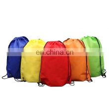 Wholesale Eco Friendly Promotional Recyclable Drawstring 210D Polyester Drawstring Gym Bag Backpack With Custom Logo Printed
