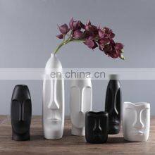 Nordic INS Style Figurines Frosted Creative Face Design Model Home Decorative Ornament Abstract Ceramic Flower Vase thumbnail-4