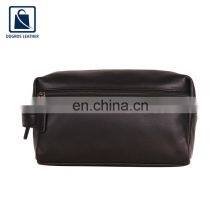 Matching Stitching Anthracite Fitting Zipper Closure Type Unisex Genuine Leather Toiletry Bag thumbnail-2