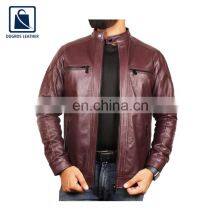 2021 Exclusive Range Hot Selling Zipper Closure Type Genuine Leather Jacket for Men thumbnail-1
