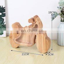 Wholesale Cheap Custom Blank Money Saving Boxes Wooden Safe Children Kids Piggy Coin Bank Dinosaur for Kids Adults thumbnail-2