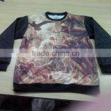 New Style Sublimation Sweatshirts With Side Golden Zipper With Leather Sleeves thumbnail-2