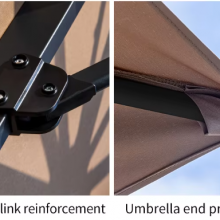 Outdoor Aluminum 3*3m Double Roof Umbrella With Side Stand Sunshade and Waterproof thumbnail-5