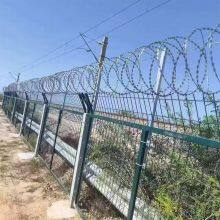 Barbed Wire Mesh Fence With Razor Blades, Stainless Steel Razor Blades, Barbed Wire, Razor Blades, and Barbed Wire. thumbnail-3