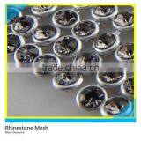 Black Diamond Rhinestone Aluminum Mesh Sew on Silver Base SS8 2mm Mesh Roll thumbnail-1