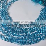 Swiss Blue Topaz Faceted Heart Beads 5 MM Of Fine Quality