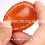 45*35*7mm Red Aventurine Engraved Worry Stone