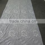 100% polyester voile with embroidery fabric