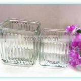 Popular Wholesale Clear Square Glass Candle Holder thumbnail-2