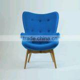 Nordic Style Design Lounge Chair Wooden , Seat Upholstered in thumbnail-1