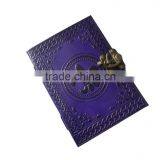 Unique Blue Color Celtic Knot Embossed Leather Journal With C Lock Handmade Paper thumbnail-1