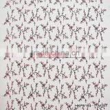 3D Peach Vines Flower Embroidery Fabric For Mango ClothesTransparent Organza Mesh Ground for Evening Party Dress Breathable thumbnail-2