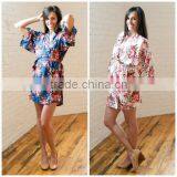 Cheap Rayon Cotton Floral Flower Spa Bath Robe thumbnail-2