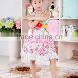 Fashion Dress for Baby Girl Cotton Dress With Belt Fashion Wholesale Spring Cotton Flower Baby Girl Dress thumbnail-1