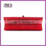 Red color rhinestone party bags for womens (B1008-BSR)