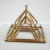 Golden or Pure Gold or Platinium or Titanium Quartz Crystal Singing Pyramid thumbnail-1