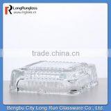 LongRun 2015 Carving Pattern White Clear Diamond-shaped Glass Ahstray