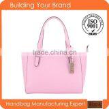 Hot sale UK Market Pink leather Ladies PU Tote handbag bags