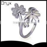 2015 Wholesale 925 Sterling Silver Ring Three Sunflower Pave Setting Ring thumbnail-1