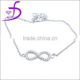 Bulk Sale Cheap Fashion 8 Charm Bracelet in Silver thumbnail-1