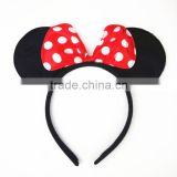 Hot Selling Cheap Plush Mickey Mouse Ears Headband For Baby Girls