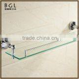 Understated Design High Quality Zinc Alloy Burnished Chrome Bathroom Accessories Wall Mounted Glass Shelf thumbnail-3
