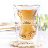 wholesale unique design personalized double wall beer glass cup/ drinking glass tea cup