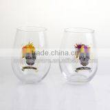 Halloween Pretty Skull Stemless Wine Glass Cup for Drinking thumbnail-2