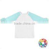 Unisex White Ruffle Raglan Customize Ruffle Raglan Shirt Hot Selling Long Sleeve T Shirts thumbnail-3