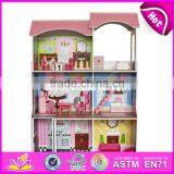 2017 Best Preschool Pretend Play Large Wooden Kids Doll House Set W06A248 thumbnail-1