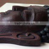 Hand Crafted Wooden Mask of Lord Buddha Wall Hanging Made In Nepal thumbnail-2