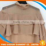 Women Latest Designs Good Quality Layered Prom Chiffon Pink Dress thumbnail-3