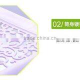 Flower Design Trash Can Office Square Plastic Waste Bin in Purple thumbnail-5