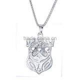 Best Selling Fashion Zinc Alloy Silver Tone Finsh Heart Shaped Bulldog Dog Necklace thumbnail-3