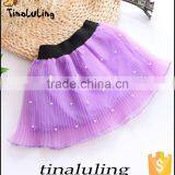 2015 Fashion Girls Short Mini Skirts With Pearl Kids Chiffon Tutu Children Dancewear thumbnail-3