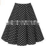 2017 Girls Long Dresses Women's Pleated Vintage Skirts Floral Print Casual Midi Skirt thumbnail-5