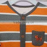 100% Cotton Plain and Full Print Baby Footie Romper With Animal Patch and Embroidery by Snap Opening or Zipper Opening thumbnail-3