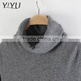 Casual Long Pattern Women Cashmere Grey Turtleneck Pullover Sweater thumbnail-3