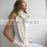 Beige Wool Scarf Special Design thumbnail-5