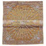 Amber Stylish Beaded Floor Pillow Cover - Handmade Unique Dazzling Euro Sham 24" thumbnail-2