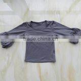 LY-087 Wholesale Persnickety Baby Girl Blank Shirt Lantern Sleeve Toddler Plain t Shirt Baby Clothing thumbnail-4