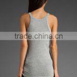 Dri Fit Grey Low Cut Yoga Tank Tops for Girls thumbnail-3