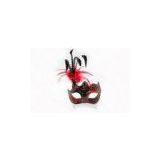 Female Plastic Masquerade Venetian Masks Red For Mardi Gras Party thumbnail-1