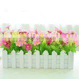 Lovely Decorative Artificial Silk Restaurant Table Daisy Flower With Fence Set thumbnail-4
