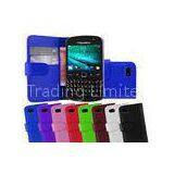 Black PU Leather Stand Blackberry Cell Phone Cases for Blackberry 9720 thumbnail-1