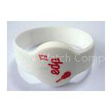 White Silicone Energy Bracelet RFID Wristband Size 20cm / U CODE Gen 2 , 915Mhz