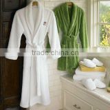 100 pct polyester solid colored super soft coral fleece bathrobe
